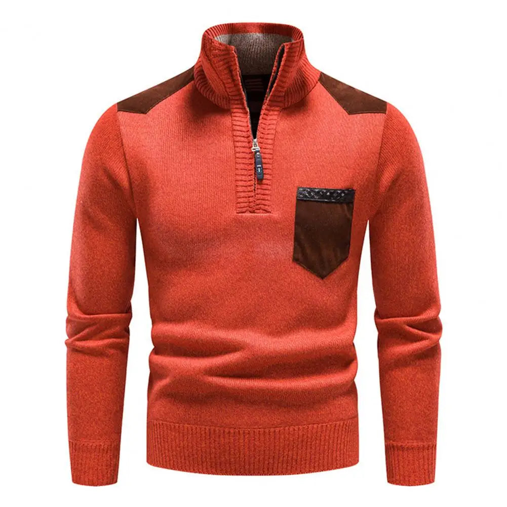 Herren Troyer Pullover Mit Halbem Reißverschluss