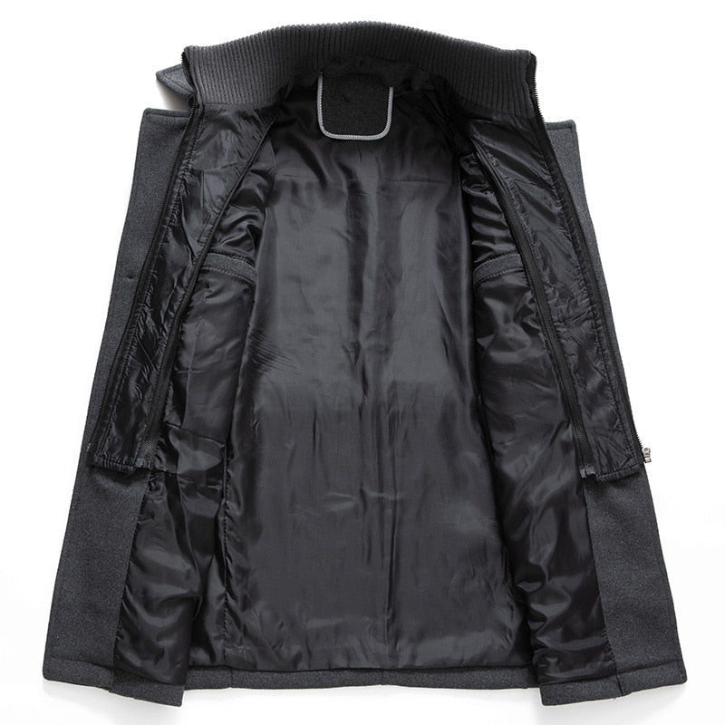 Eleganter Wintermantel mit hohem Kragen aus Wollmischung