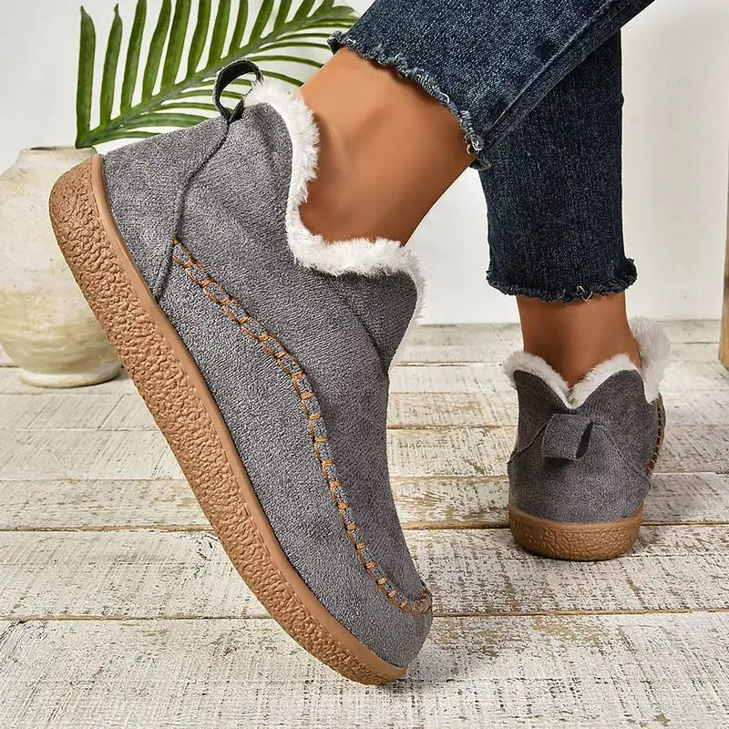 Orthopädische Damen Stiefeletten mit Kunstfellfutter