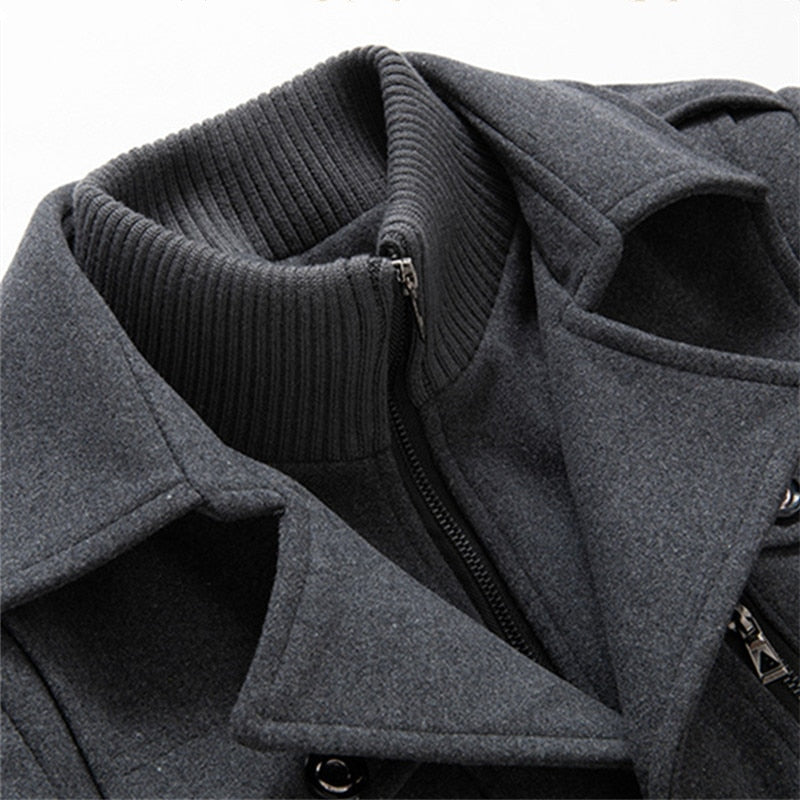 Eleganter Wintermantel mit hohem Kragen aus Wollmischung