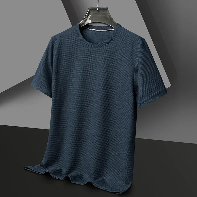 Leichtes Waffle-Knit T-Shirt Aus Baumwolle