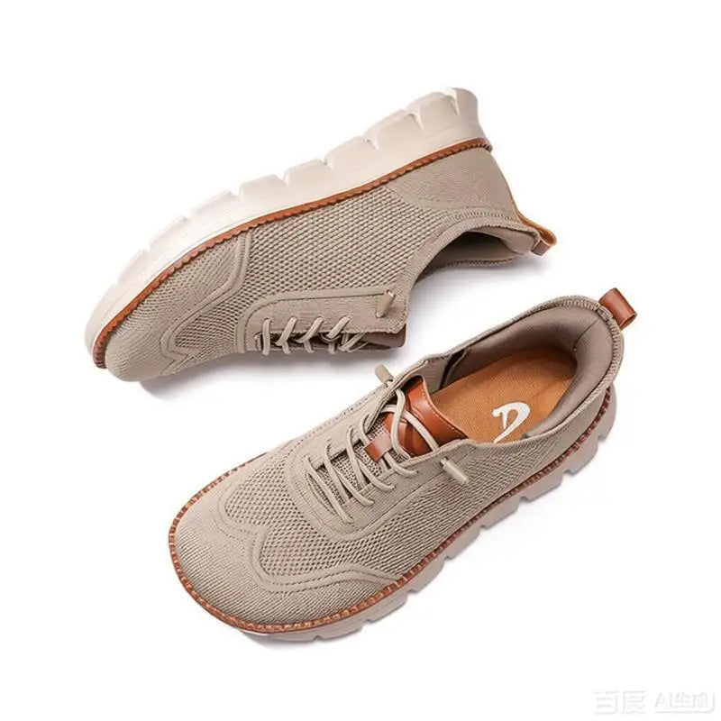 Leichte Strick-Walkingschuhe mit weiter Zehenbox