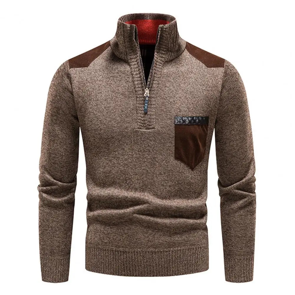 Herren Troyer Pullover Mit Halbem Reißverschluss