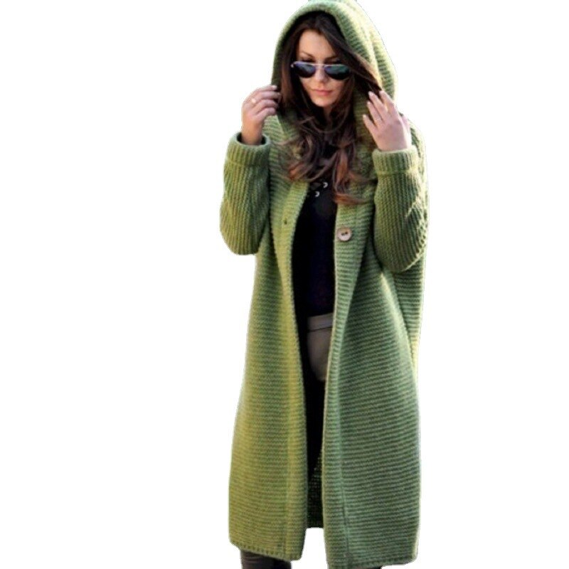 Damen Strickcardigan Mit Kapuze