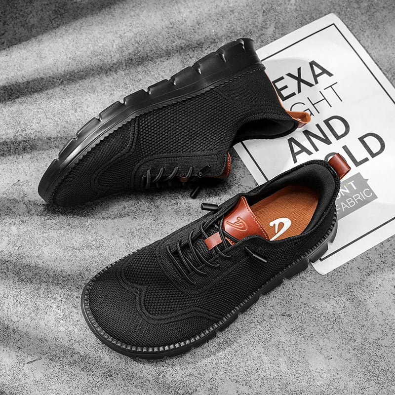 Leichte Strick-Walkingschuhe mit weiter Zehenbox