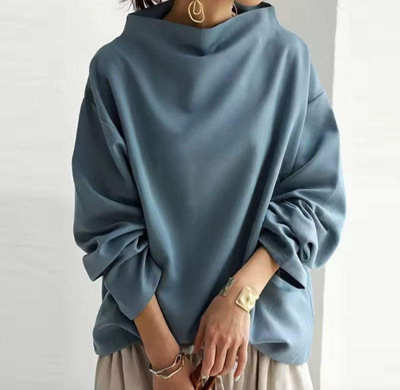 Weiches Damen Stricktop Mit Hohem Kragen