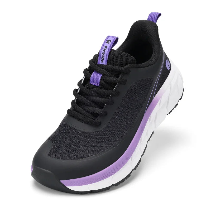 Rutschfeste Damen Walking Sneaker mit breiter Zehenbox
