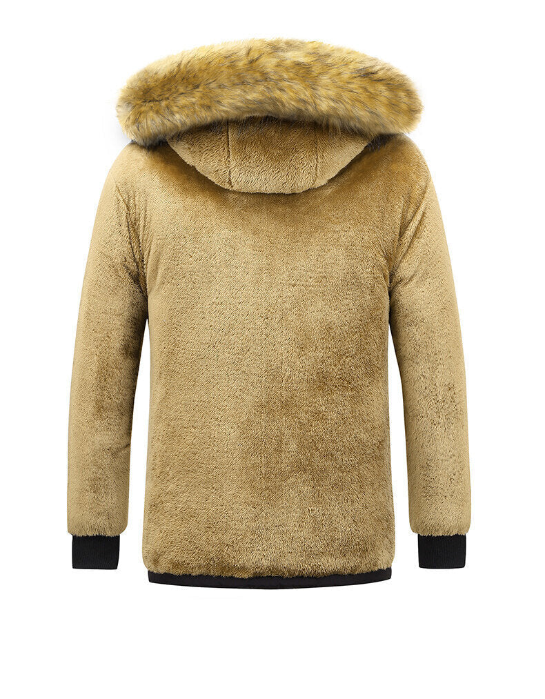 Herren Winterparka Mit Teddyfutter Und Kapuze