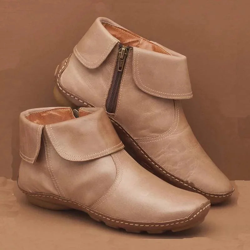 Vintage Damen Stiefeletten mit Weicher Innenpolsterung