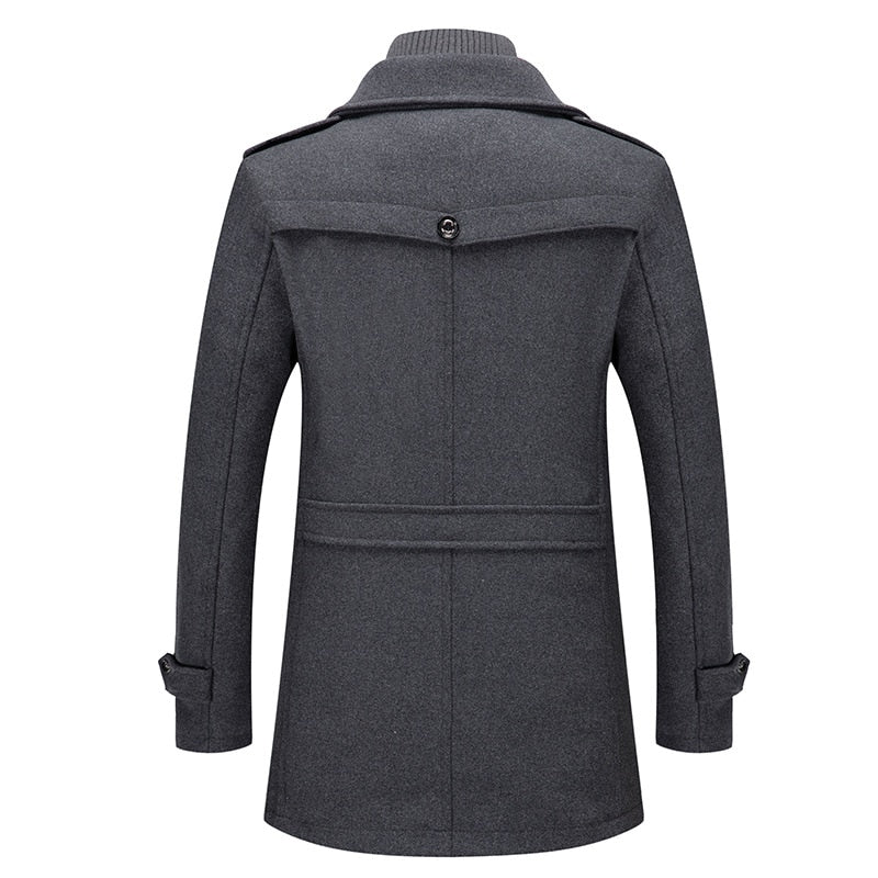 Eleganter Wintermantel mit hohem Kragen aus Wollmischung