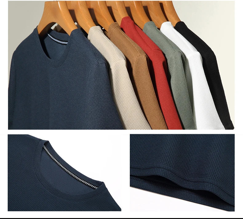 Leichtes Waffle-Knit T-Shirt Aus Baumwolle