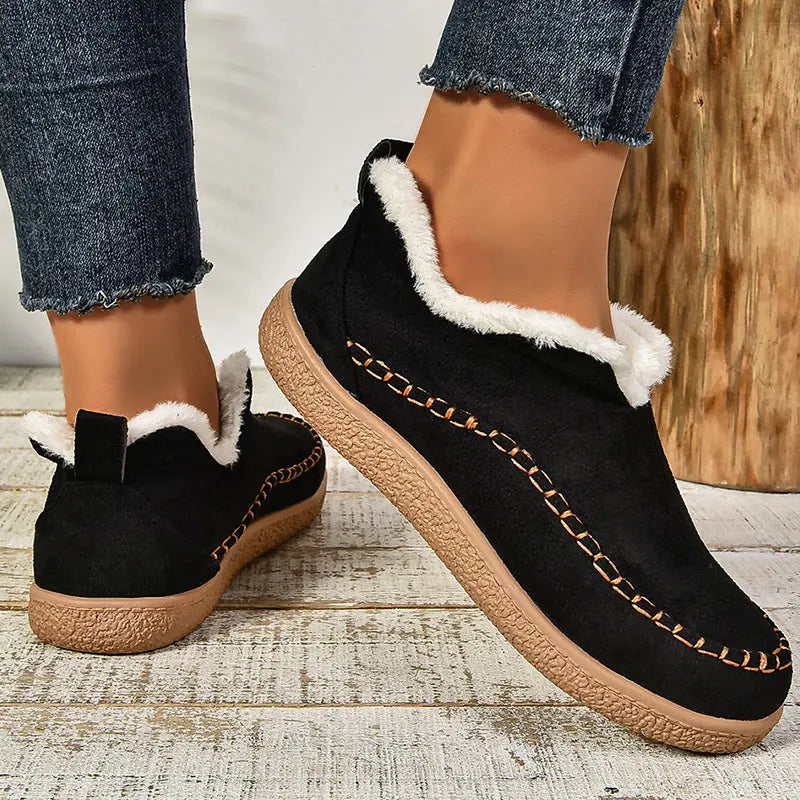 Orthopädische Damen Stiefeletten mit Kunstfellfutter