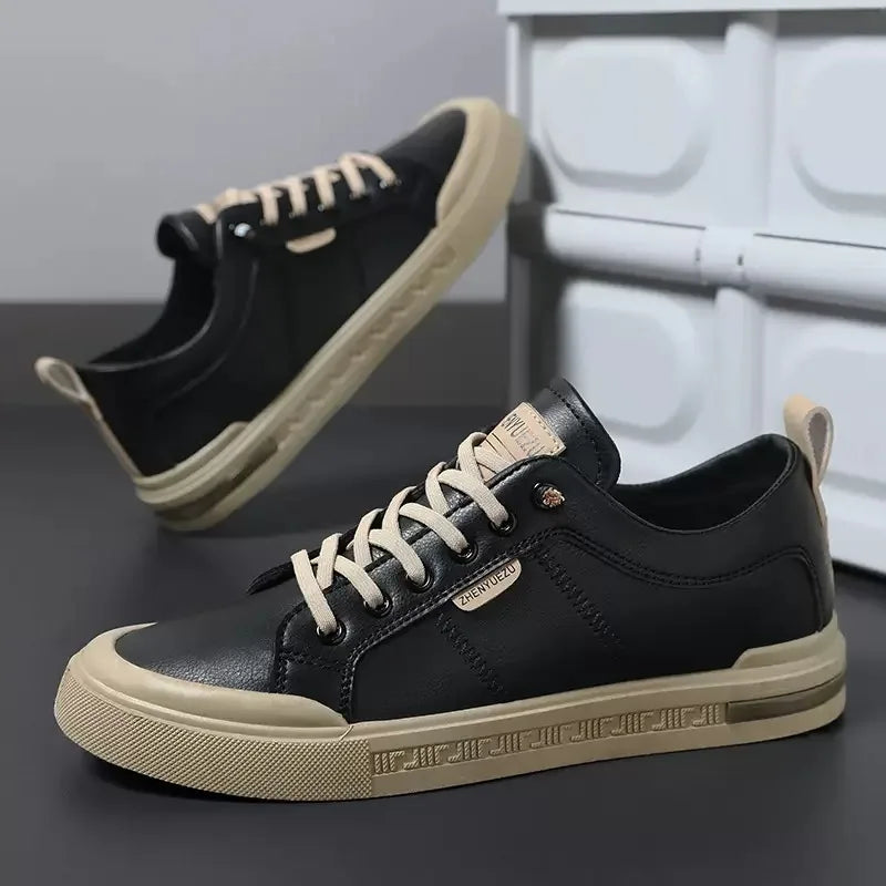 Zweifarbige Schnürsneaker im urbanen Stil