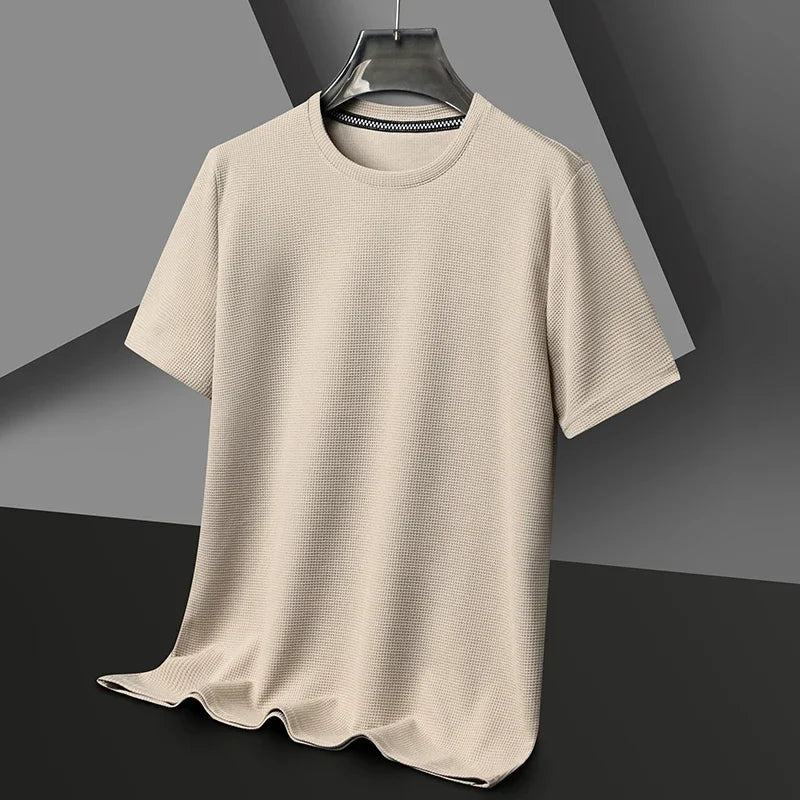 Leichtes Waffle-Knit T-Shirt Aus Baumwolle