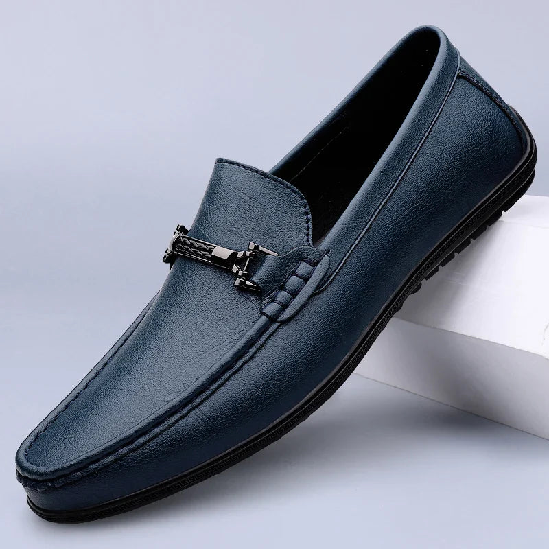 Pienza Echtleder-Loafer Mit Metallseil-Akzent