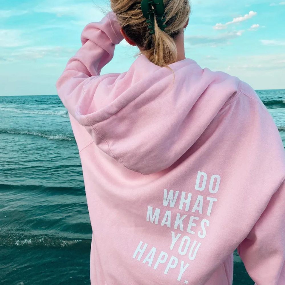 Damen Kapuzenpullover mit Schriftzug Print