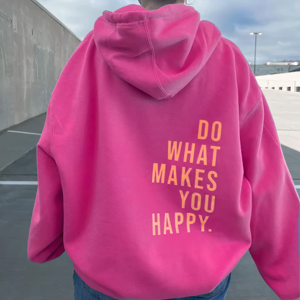 Damen Kapuzenpullover mit Schriftzug Print
