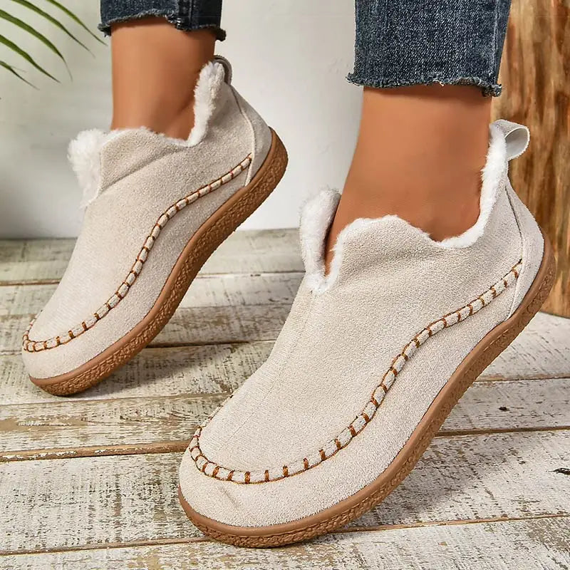 Orthopädische Damen Stiefeletten mit Kunstfellfutter