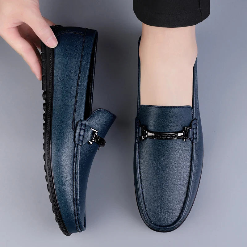 Pienza Echtleder-Loafer Mit Metallseil-Akzent