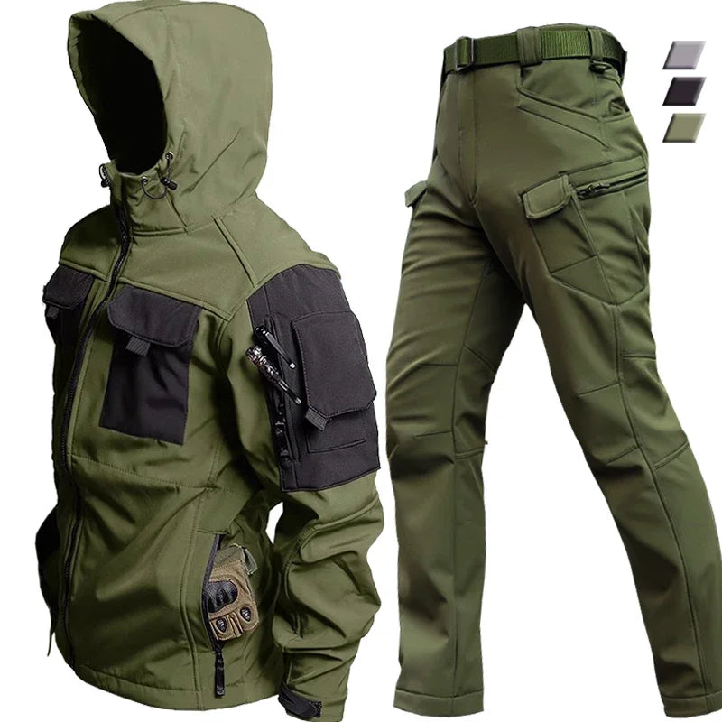 Wasserdichter Herren Thermoanzug mit Vielen Taschen