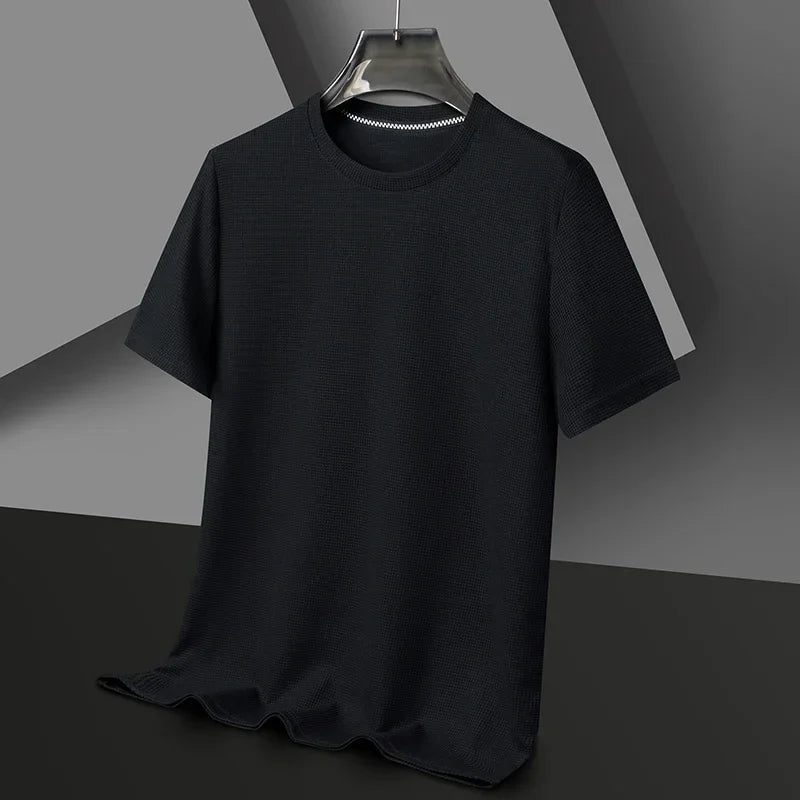 Leichtes Waffle-Knit T-Shirt Aus Baumwolle