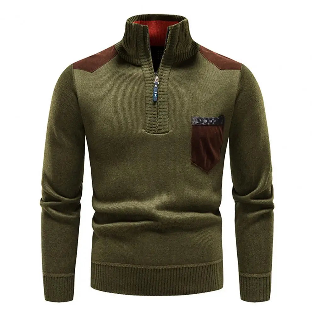 Herren Troyer Pullover Mit Halbem Reißverschluss