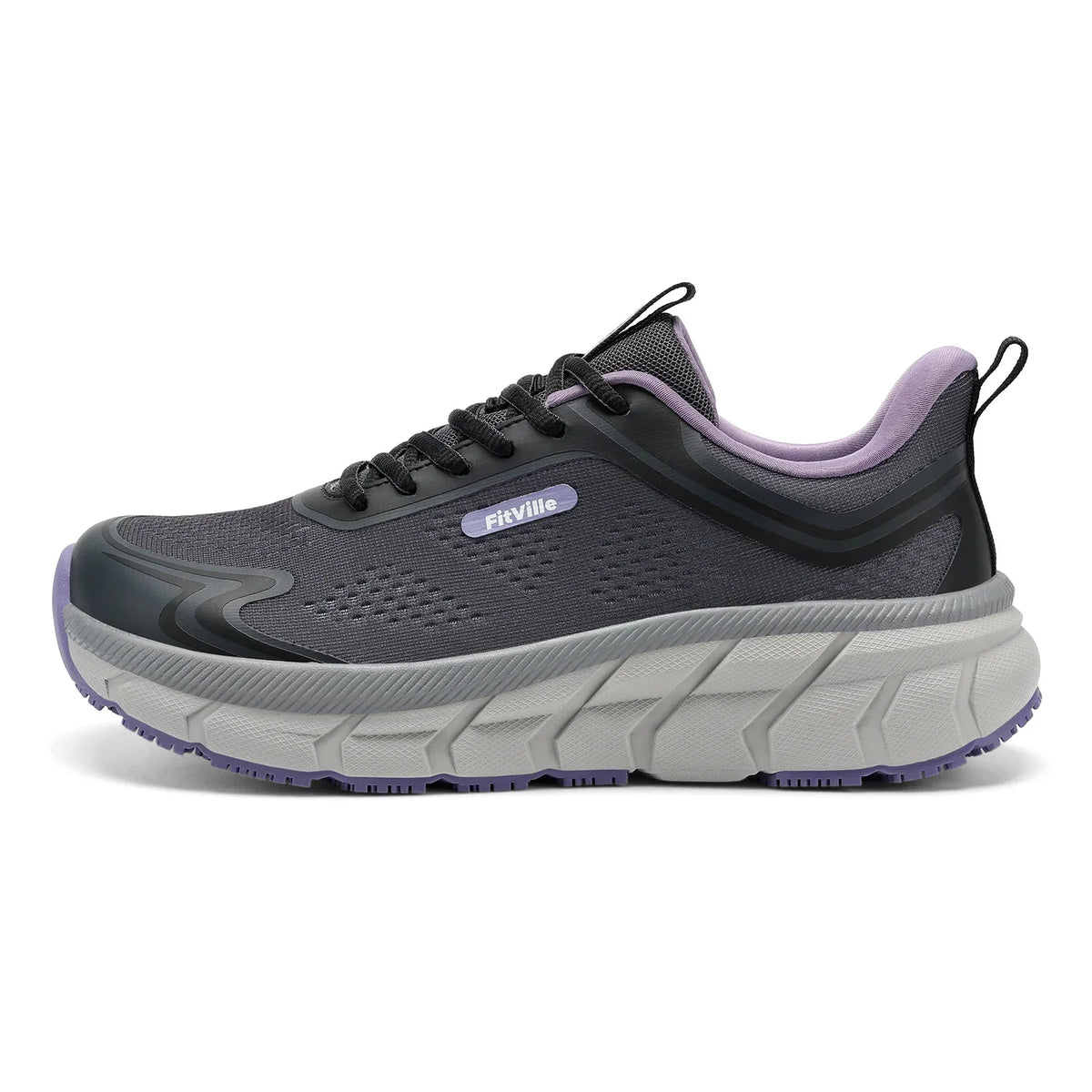Rutschfeste Damen Walking Sneaker mit breiter Zehenbox