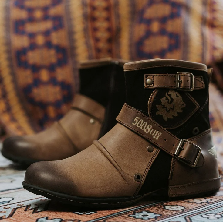 Herren Stiefel Im Vintage Stil Mit Gummisohle