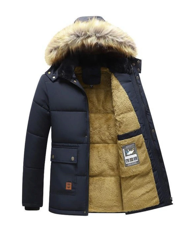 Herren Winterparka Mit Teddyfutter Und Kapuze