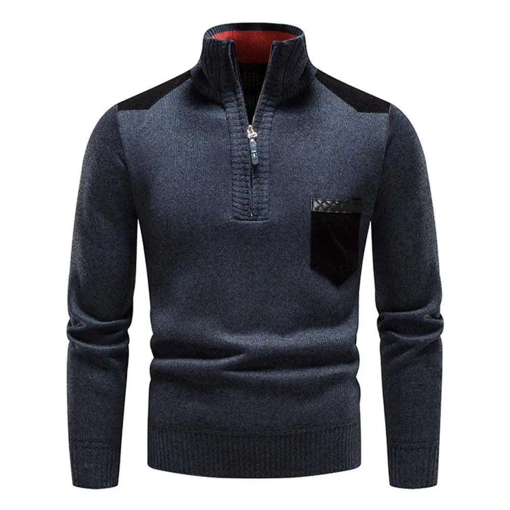 Herren Troyer Pullover Mit Halbem Reißverschluss