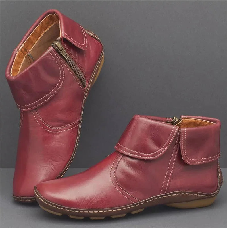 Vintage Damen Stiefeletten mit Weicher Innenpolsterung