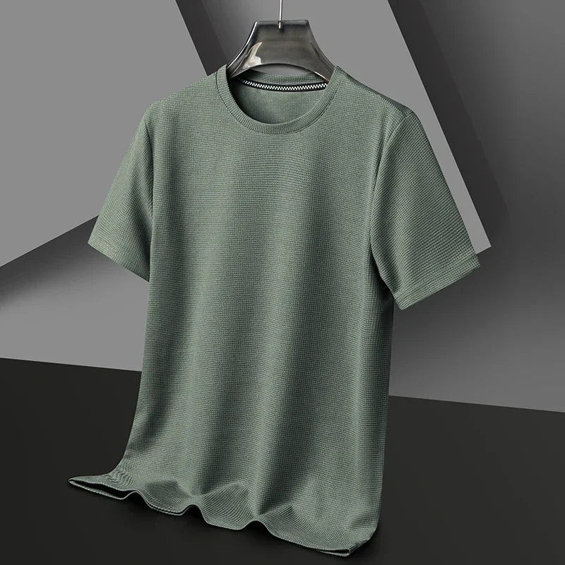 Leichtes Waffle-Knit T-Shirt Aus Baumwolle