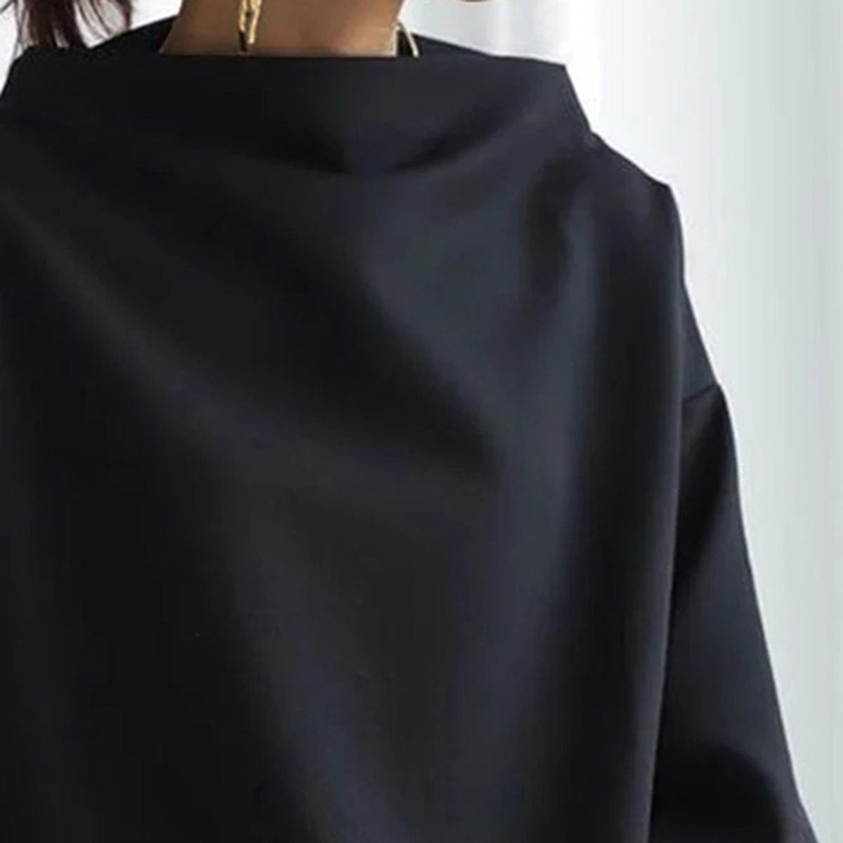 Weiches Damen Stricktop Mit Hohem Kragen
