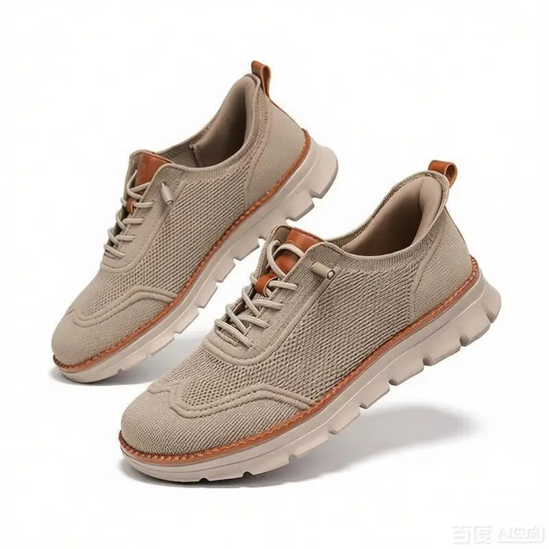 Leichte Strick-Walkingschuhe mit weiter Zehenbox