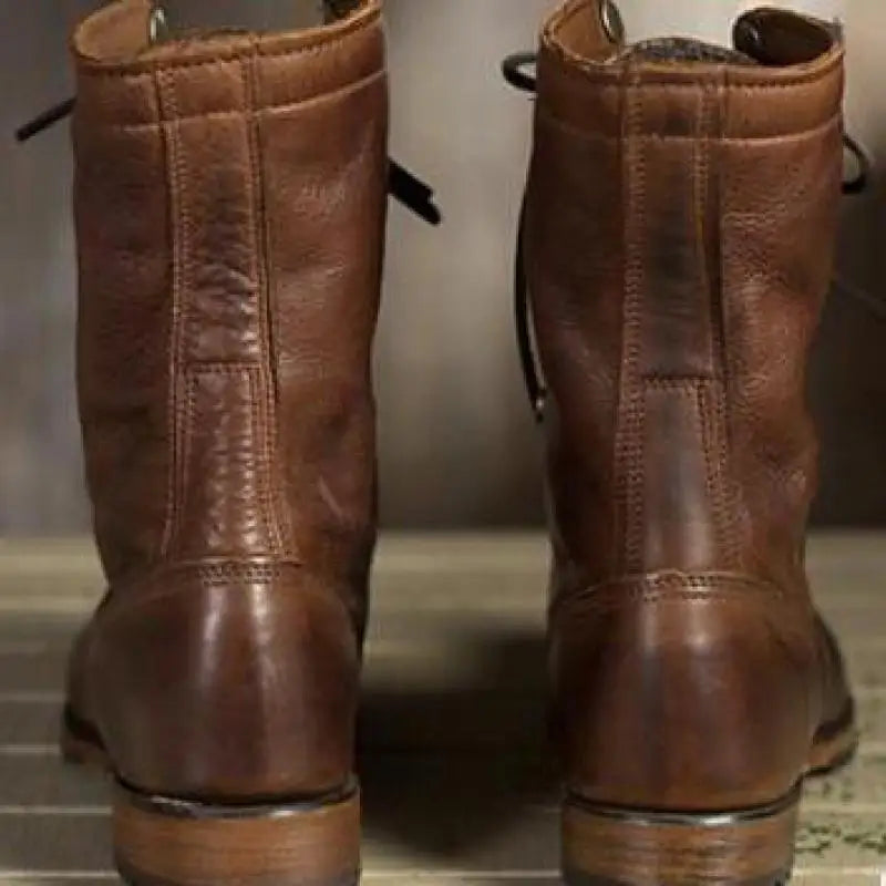 Gefütterte Unisex Schnürstiefel mit Blockabsatz