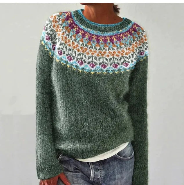 Gestreifter Damen Strickpullover im Retro Stil