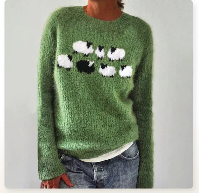 Gestreifter Damen Strickpullover im Retro Stil