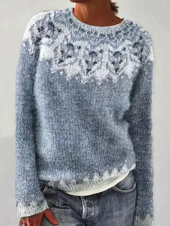 Gestreifter Damen Strickpullover im Retro Stil