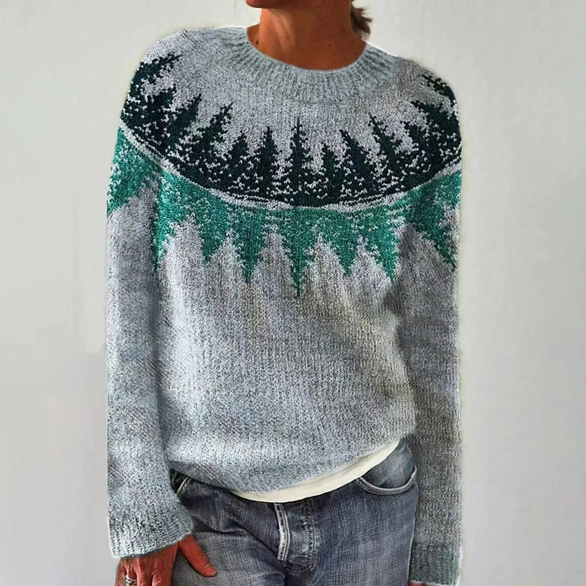 Gestreifter Damen Strickpullover im Retro Stil