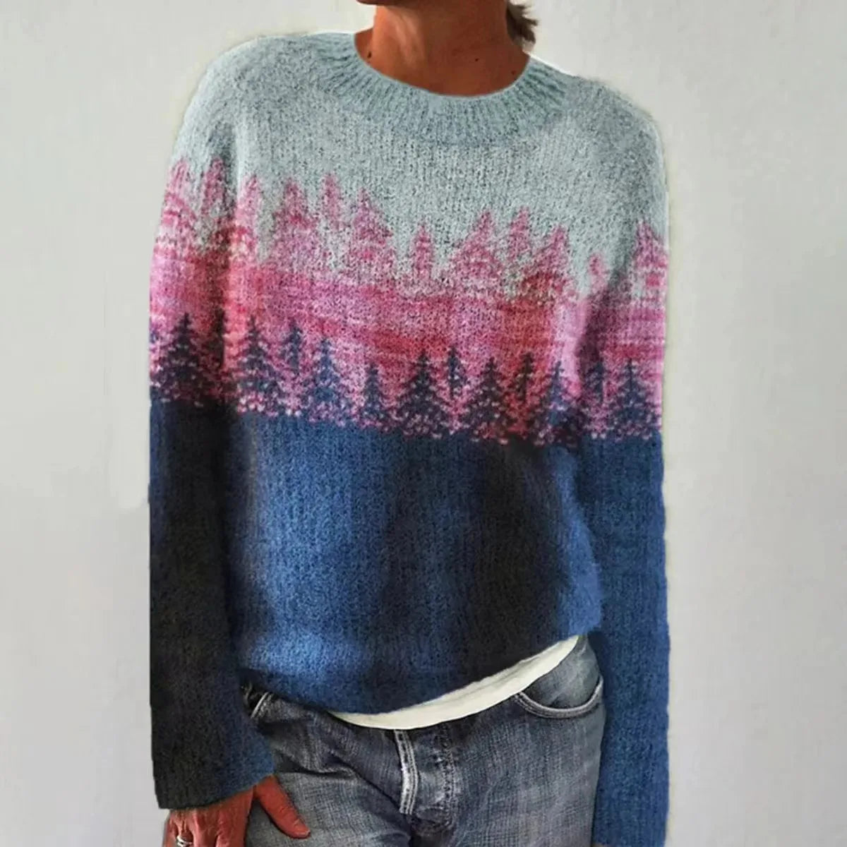 Gestreifter Damen Strickpullover im Retro Stil