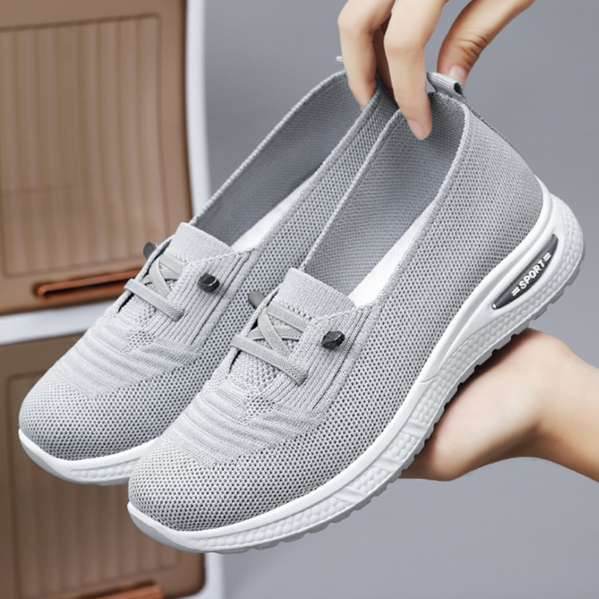 Orthopädische Damen Walking-Schuhe mit Fussgewölbestütze