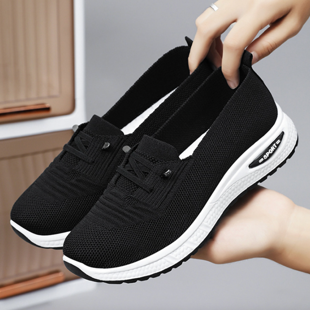 Orthopädische Damen Walking-Schuhe mit Fussgewölbestütze