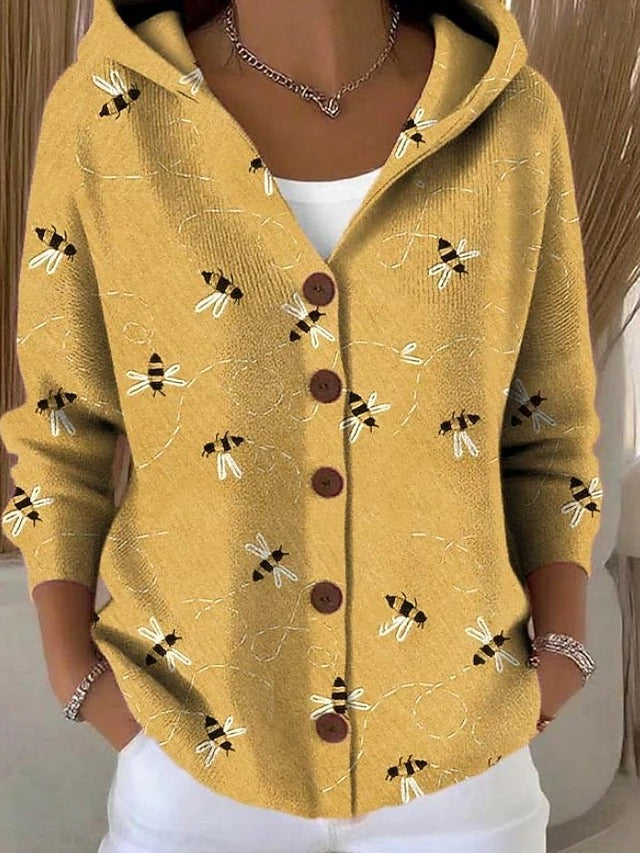 Langer Strickcardigan mit Künstlerischem Design