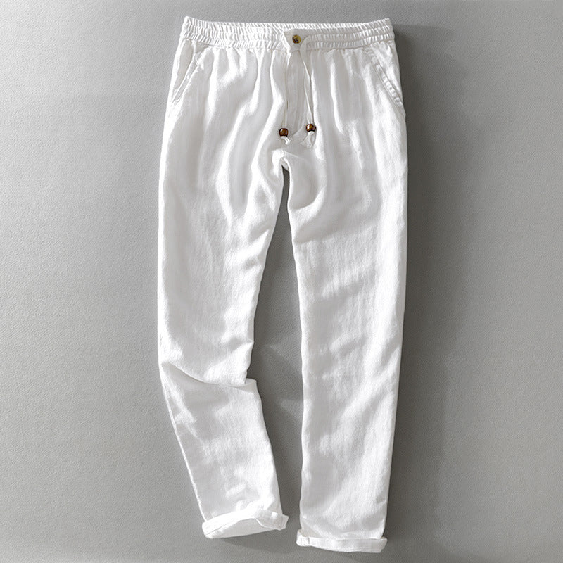 Leinenhose Herren – Leichte Sommerhose mit Kordelzug & Elastikbund