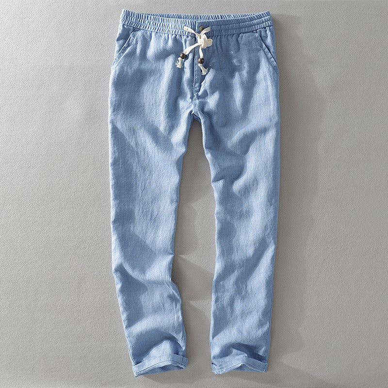 Leinenhose Herren – Leichte Sommerhose mit Kordelzug & Elastikbund