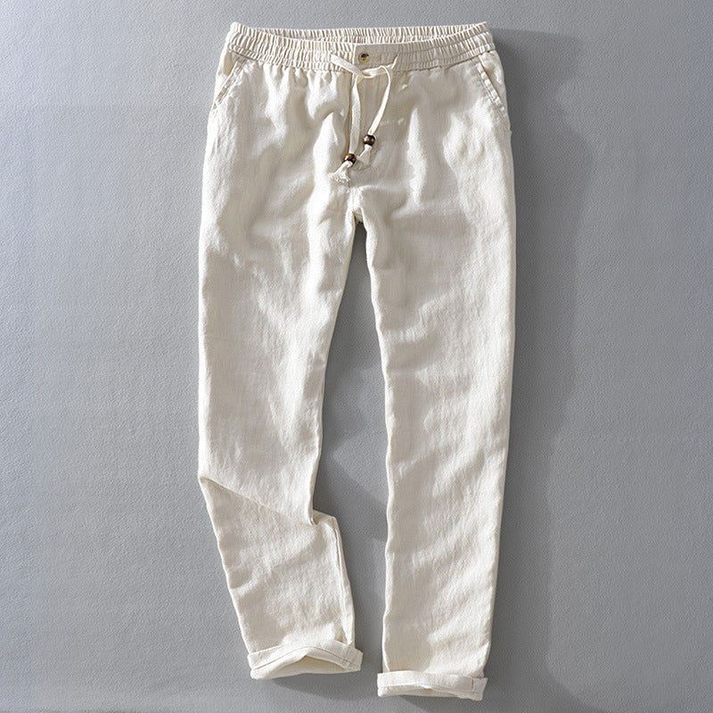 Leinenhose Herren – Leichte Sommerhose mit Kordelzug & Elastikbund