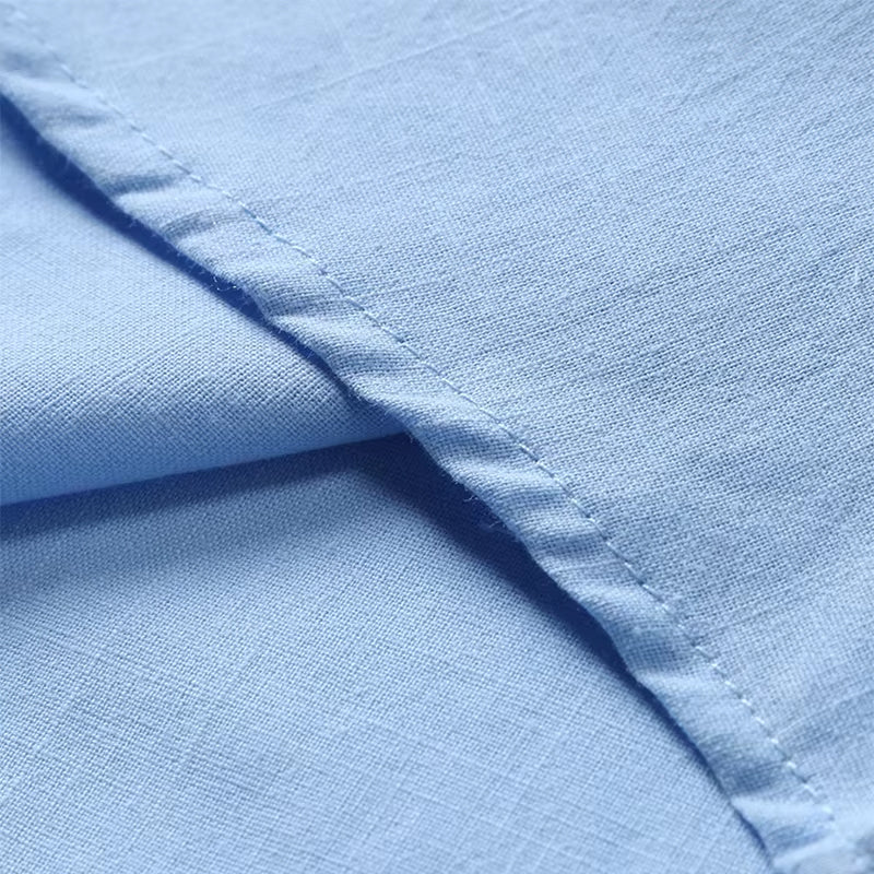 Leichtes Kurzarm-Poloshirt aus Leinen mit Brusttasche