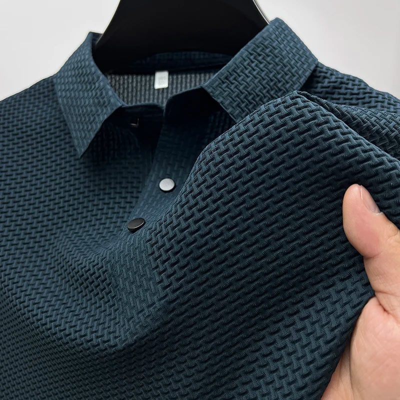 Gestricktes Poloshirt Herren – Kurzarm mit Knopfleiste