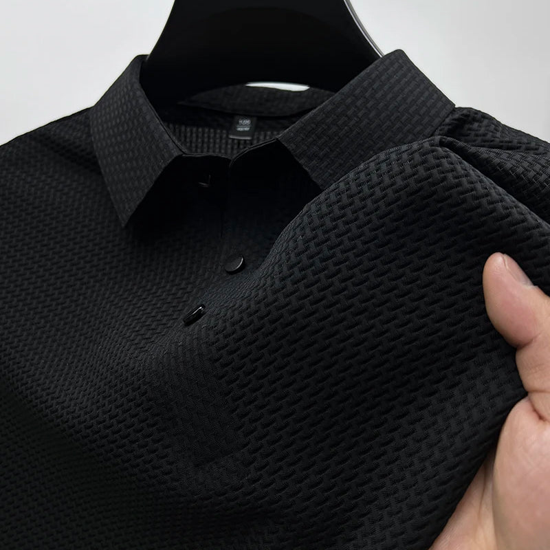 Gestricktes Poloshirt Herren – Kurzarm mit Knopfleiste