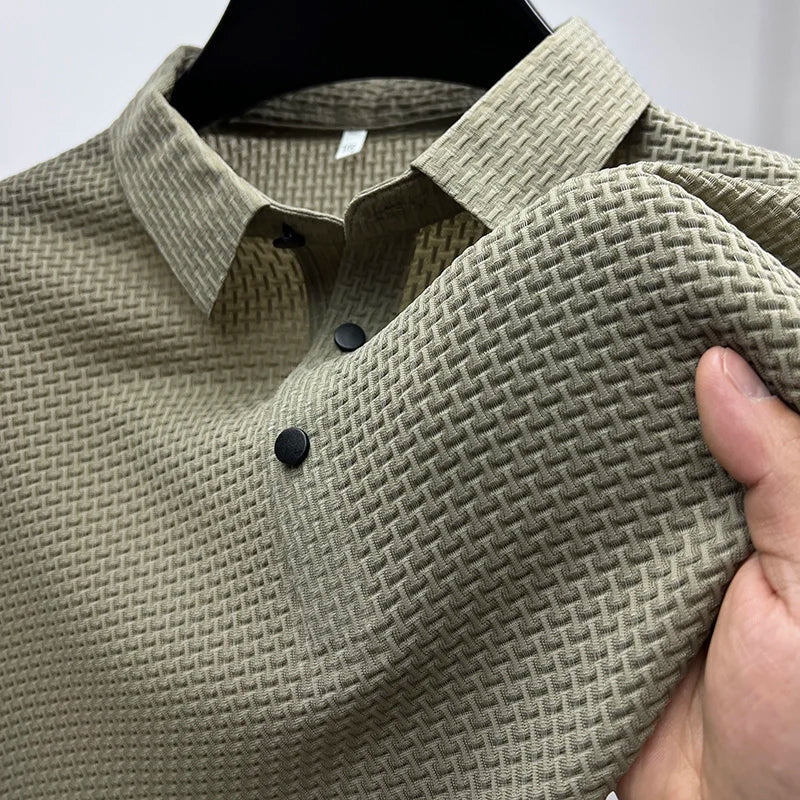 Gestricktes Poloshirt Herren – Kurzarm mit Knopfleiste